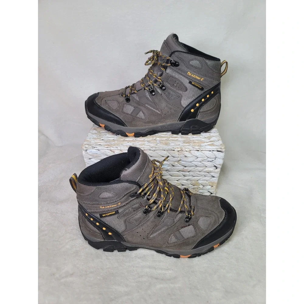 Bearpaw Brock Wide Mens Waterproof Hiking Boots Grey Black 11.5 Gorpcore Utility